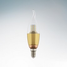 Лампа LED Свеча на ветру E14 7W 220V 3000K CLEAR/GOLD Lightstar 940622