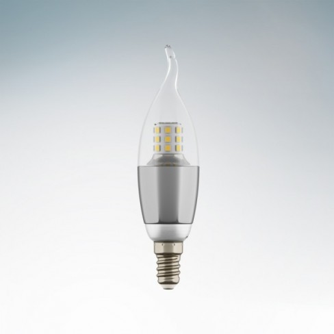 Лампа LED Свеча на ветру E14 7W 220V 4200K CLEAR/CHROME Lightstar 940644